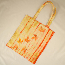 Plátěná taška žluto-oranžová s listy