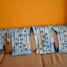 Modré batikované dámské triko s listy M