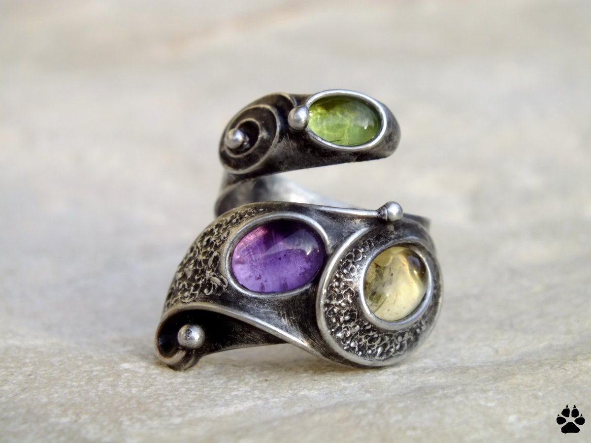 Tříbarevný - olivín,citrín,ametyst na přání