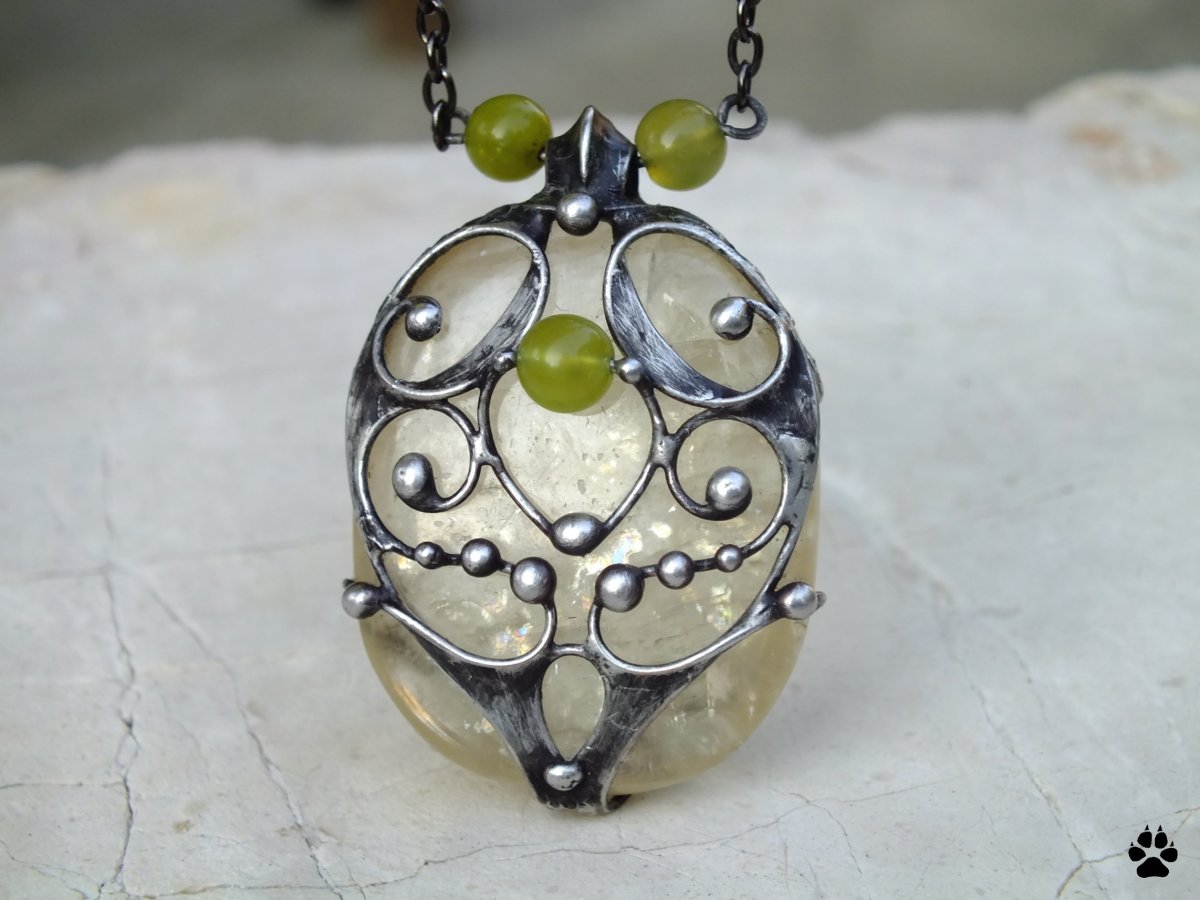 Citrónový čaj s mátou-kalcit žlutý,jadeity