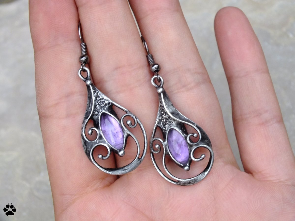 Kapky ametystové - náušnice na přání