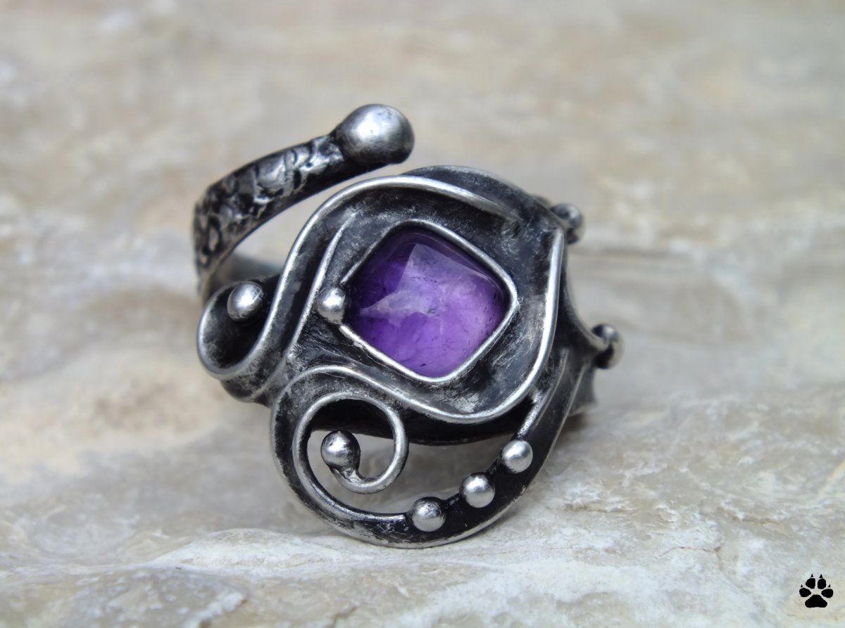 Cestou necestou... - prsten s ametystem