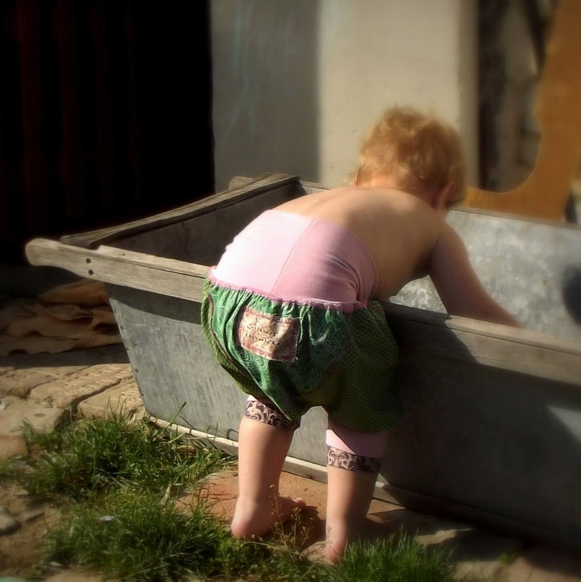 kraťásky...Punťa "Zeleno-růžové paisley" vel.2 - 5let