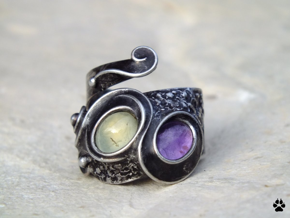 Kámoši :) -  prsten s ametystem a prehnitem