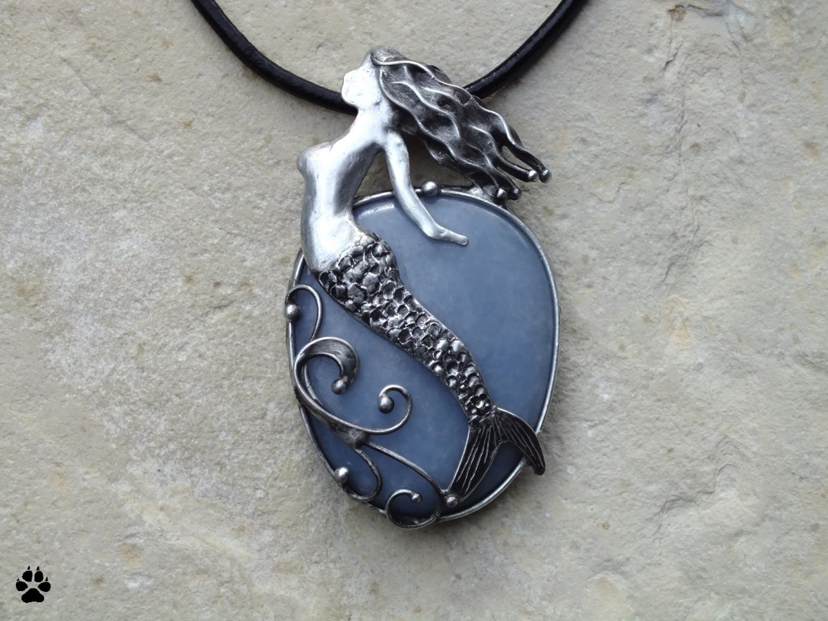 Mořská panna - náhrdelník s angelitem