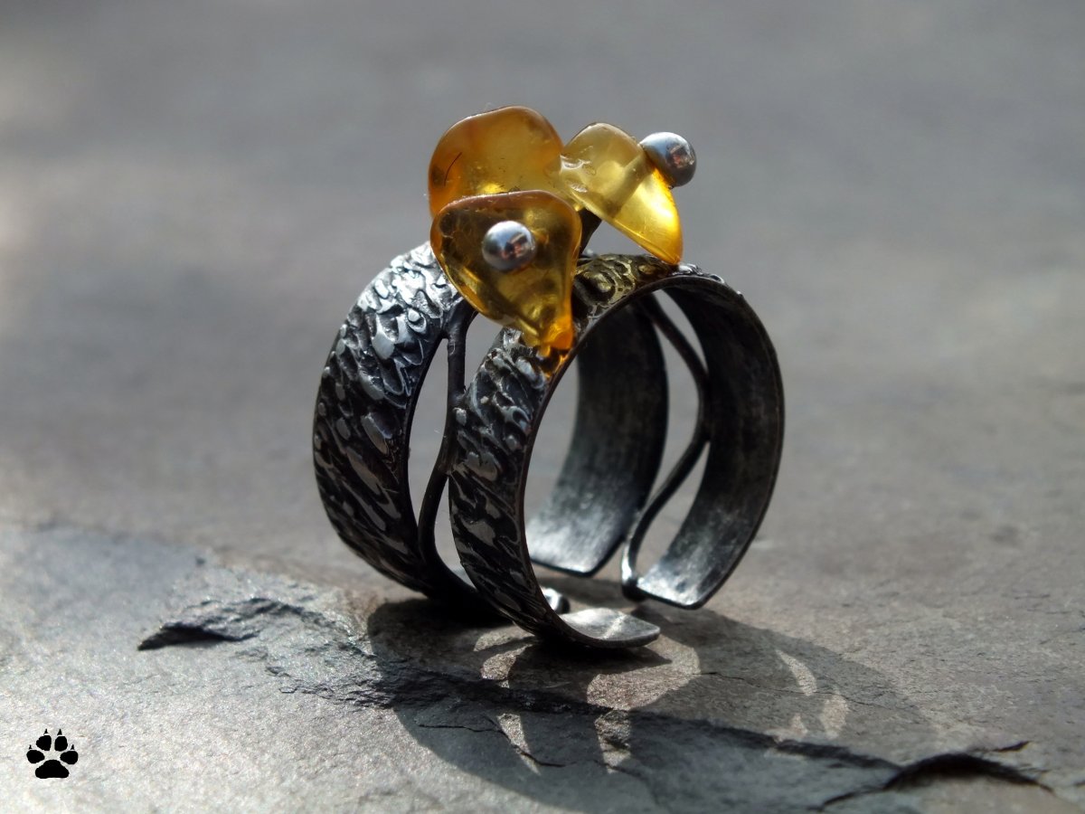 Jantarový prstýnek - cín