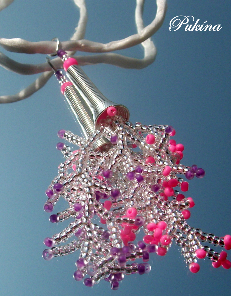 Náhrdelník růžovo-fialkový