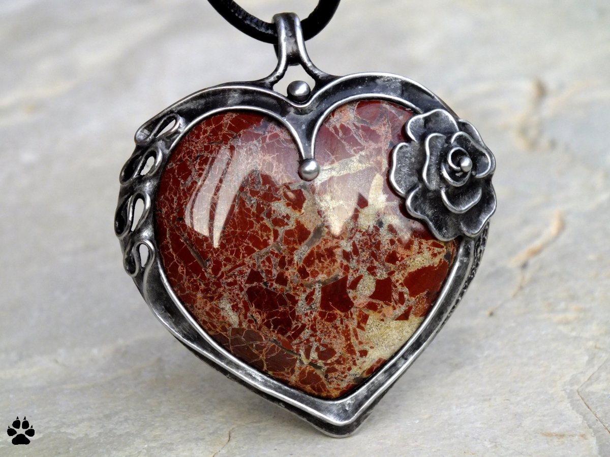 Jaspisové srdce s růžičkou