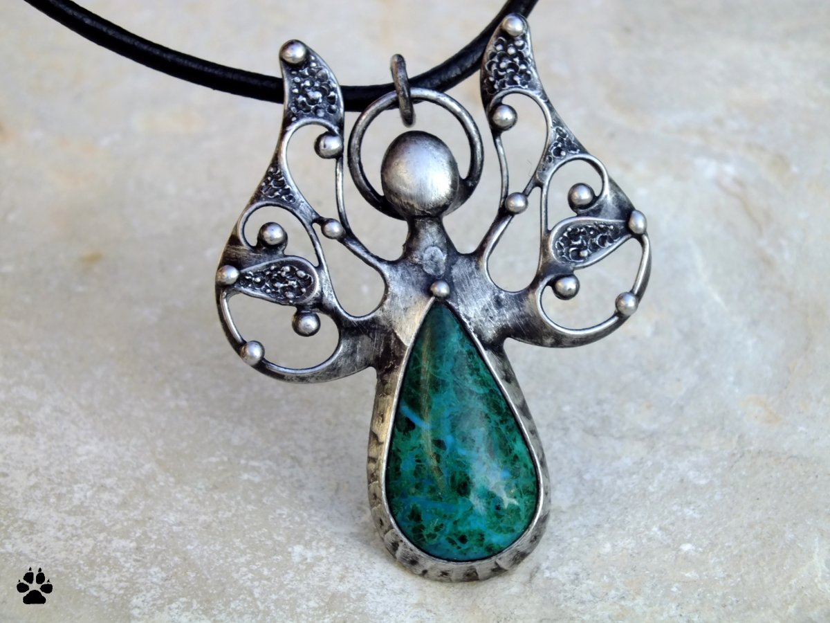 Andělíček s chryzokolem - na přání