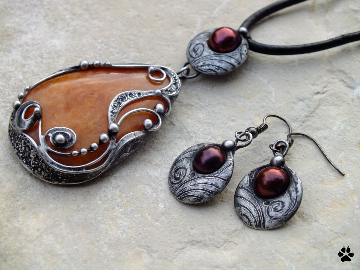 Mandarinka s čokoládou - kalcit orchidea,perly