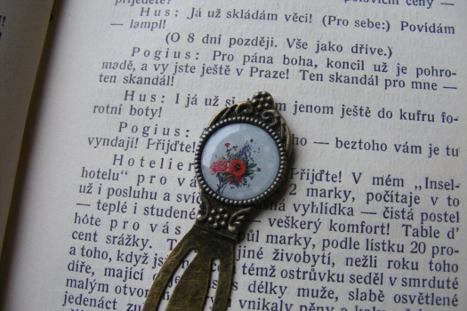 Bronzová záložka s květinkou 4