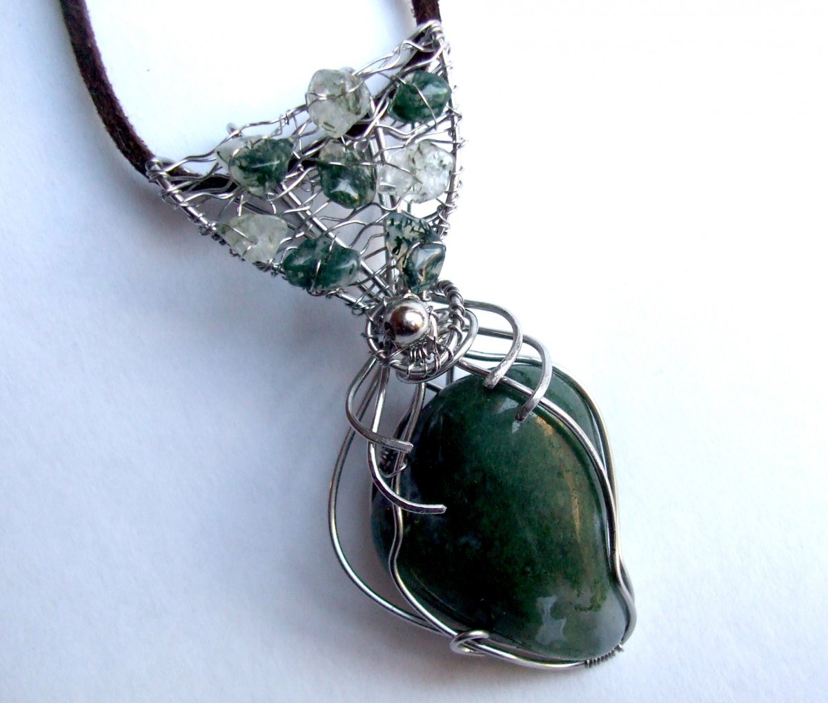 Přívěsek Achát mechový.