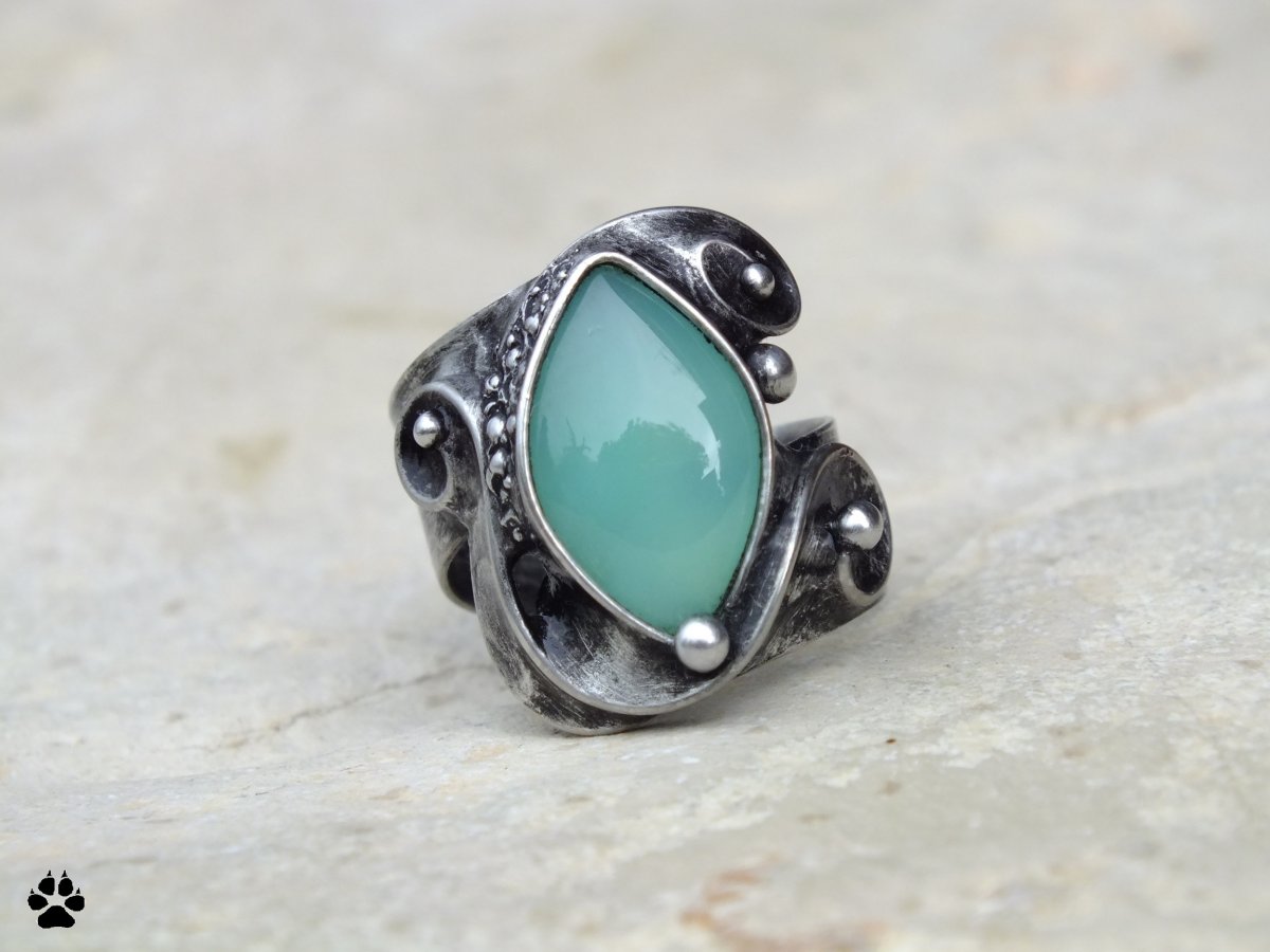 Mint-green - prsten s opálem