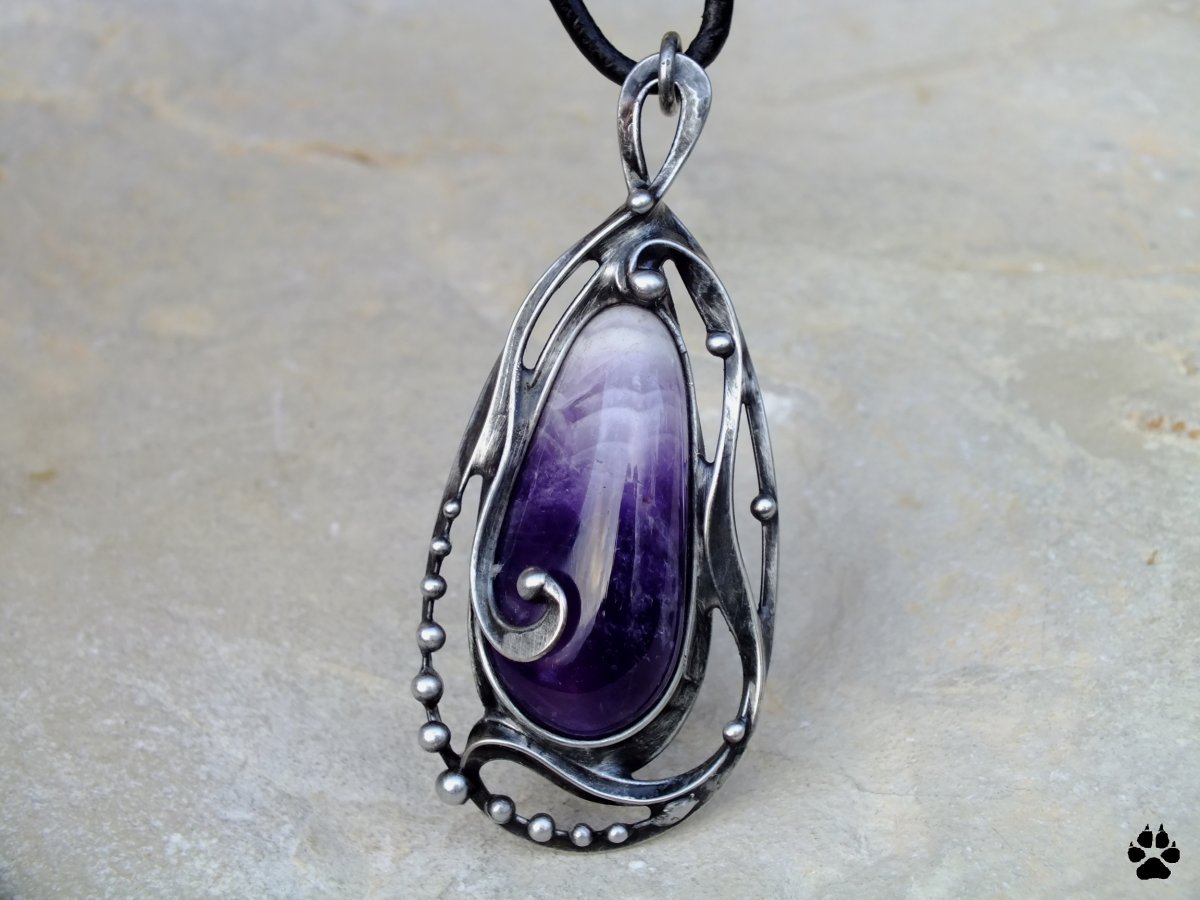 Ametystová kapka - náhrdelník