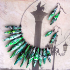 Fimo náhrdelník - zelené do špičky