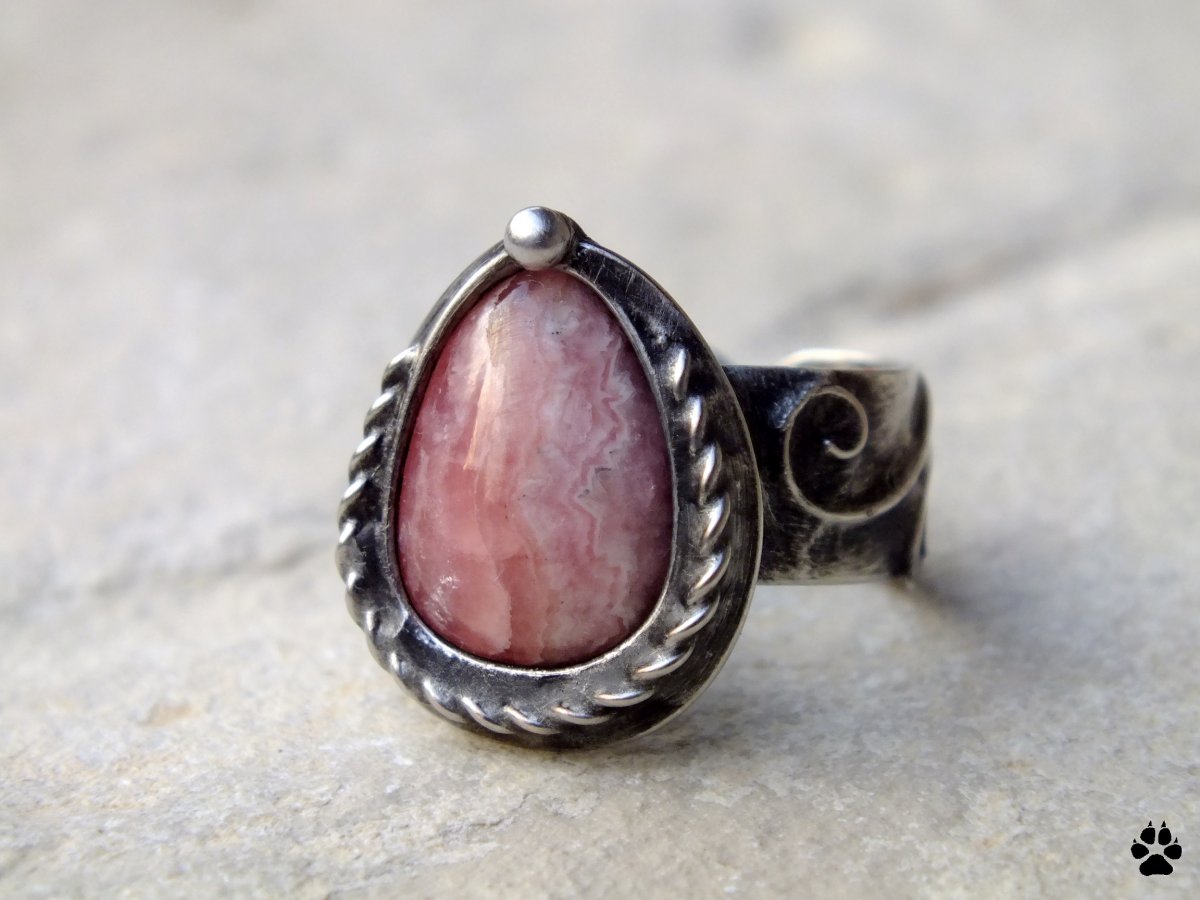 Slzička - prsten s rodochrozitem 