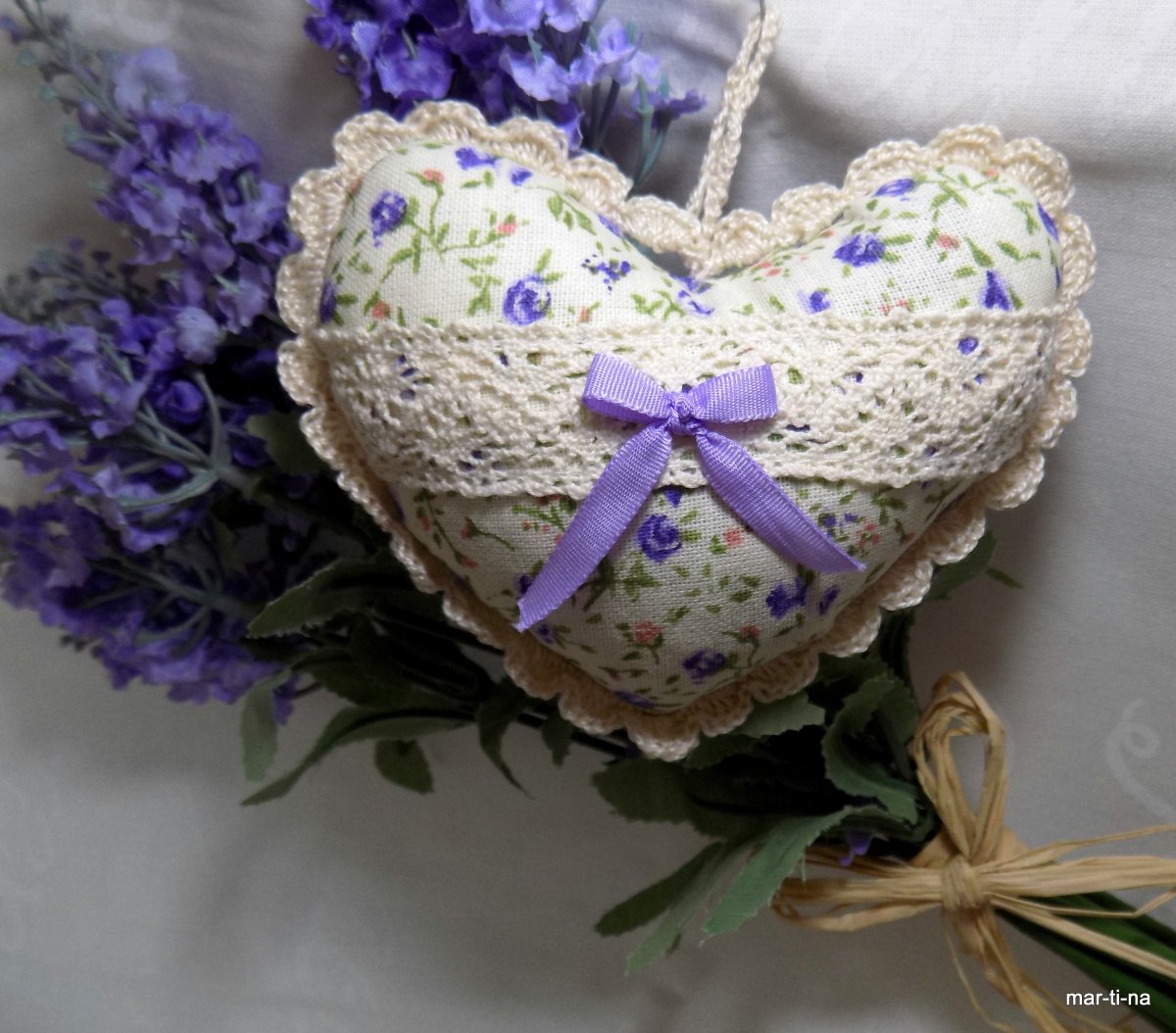 Dekorační srdíčko s vůní levandule VII.