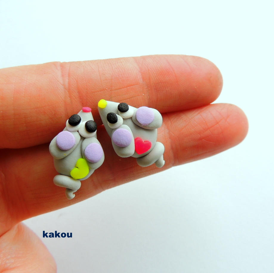 myškové náušnice - puzety