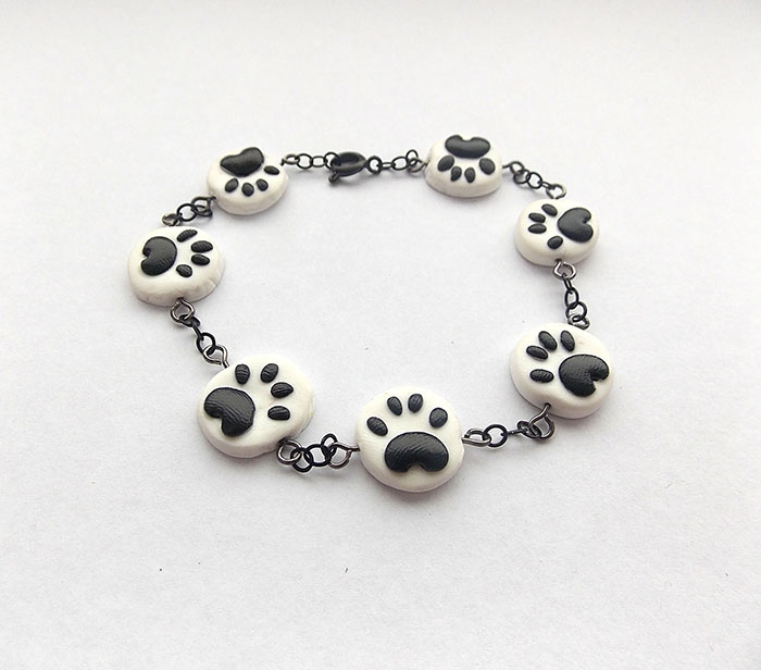 Tlapičkový náramek - bílo-černý