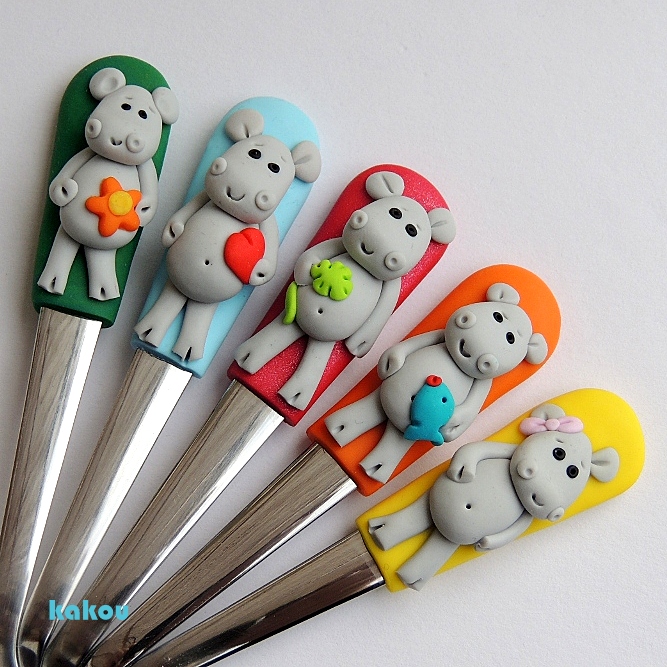 čajová fimo lžička 