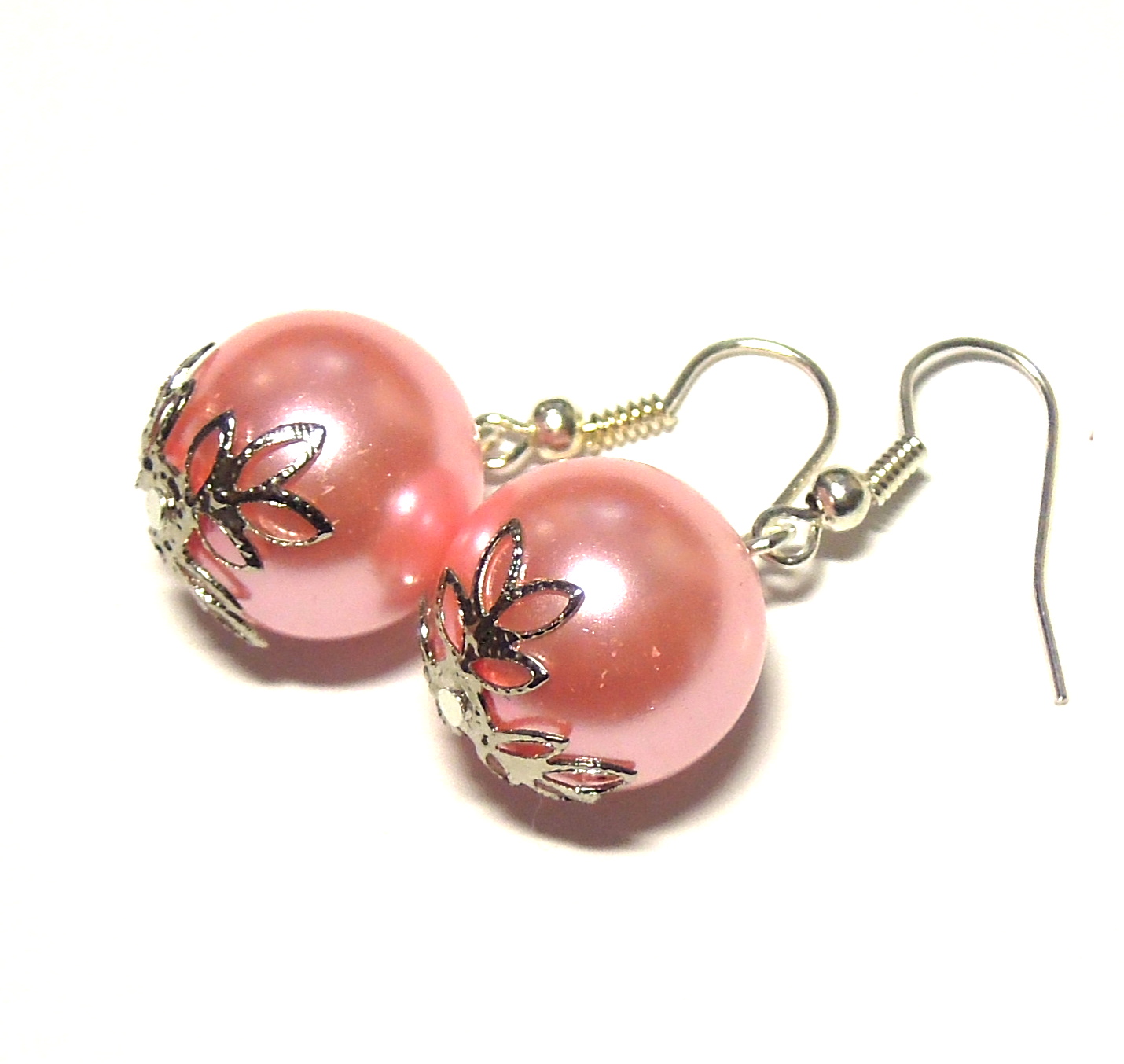 Perlové naušnice - růžové 16