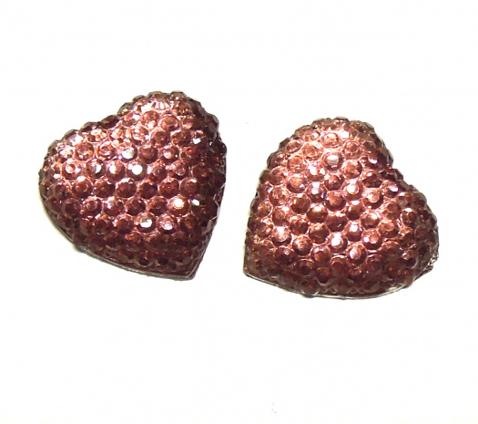 Cabochon srdce - 2 ks