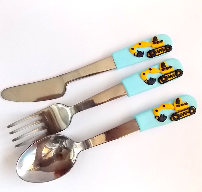 Dětský fimo příbor -bagr