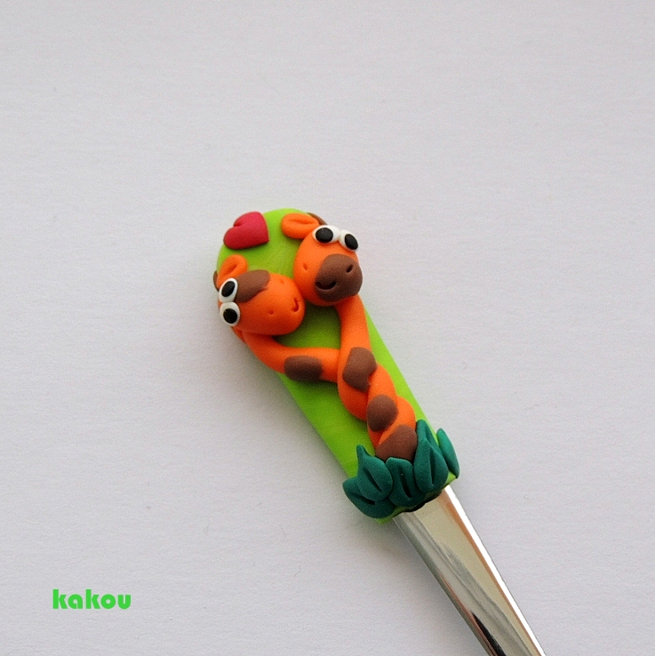 valentýnská koktejlová fimo lžička