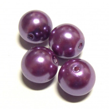 Perla vosková 8 mm - fialová - 15 ks