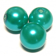 Perla vosková 10 mm - azurová - 10 ks