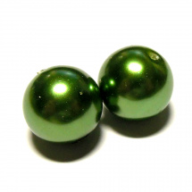 Perla vosková 10 mm - zelená - 10 ks