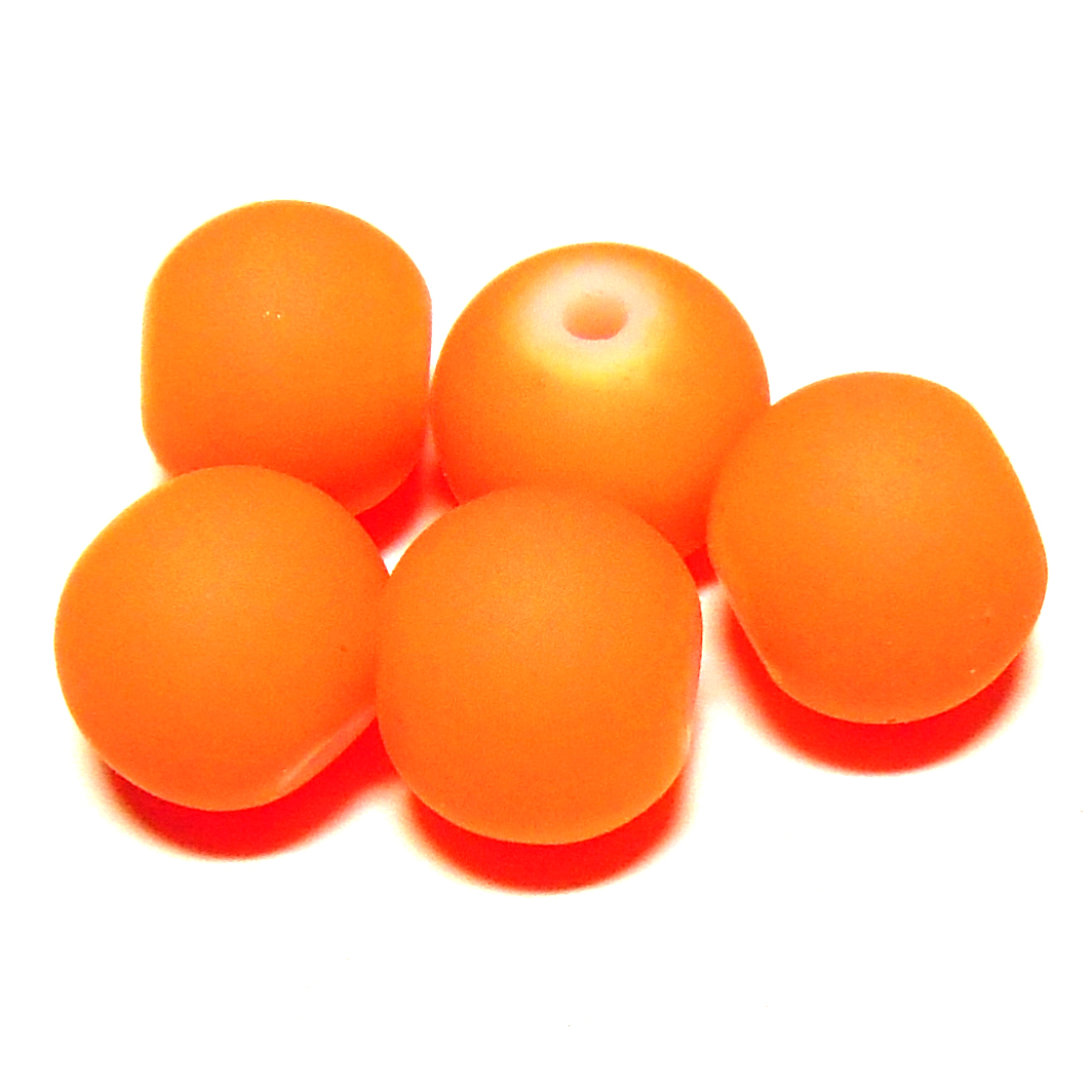 Perla matná 10 mm - broskvová - 5 ks