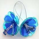 Náušnice: Modrozelené recykvěty