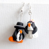 Svatební náušky - tučňáci