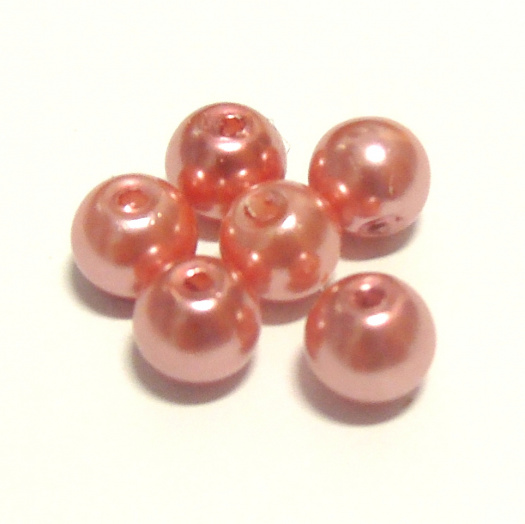 Perla vosková 6 mm - starorůžová - 20 ks