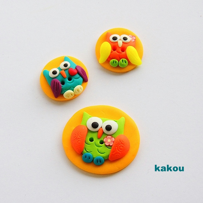 exkluzivní button mix - sovičky