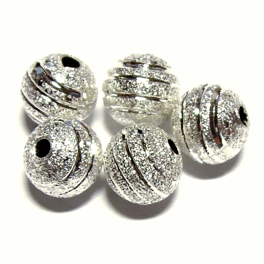 Stříbrný korálek - 8 mm - 2 ks