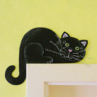 Kočka na dveře černá ( levá strana )