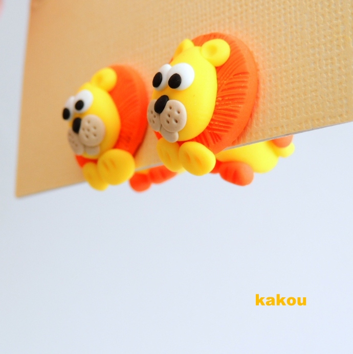 náušnice lvíčci - skrz ucho