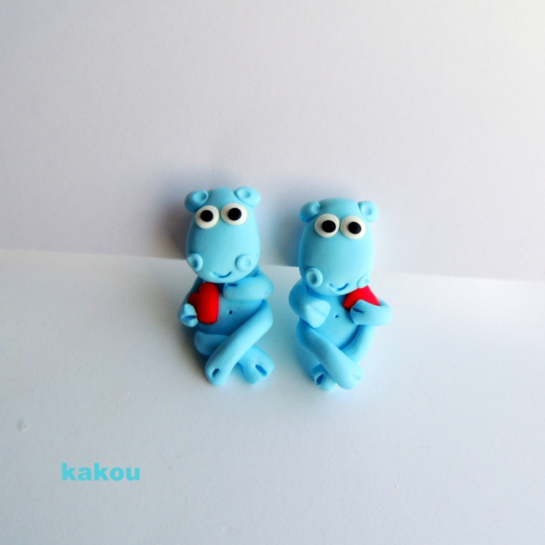 náušnice hrošíci - skrz ucho