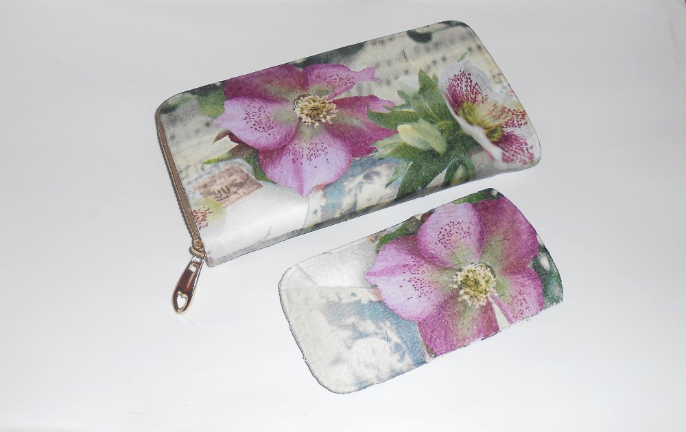 Sada-peněženka+pouzdro na mobil-Květ