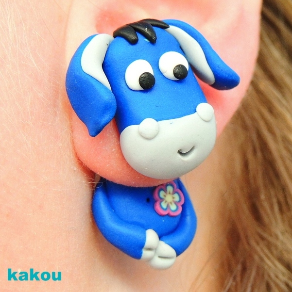 náušnice oslíci - skrz ucho