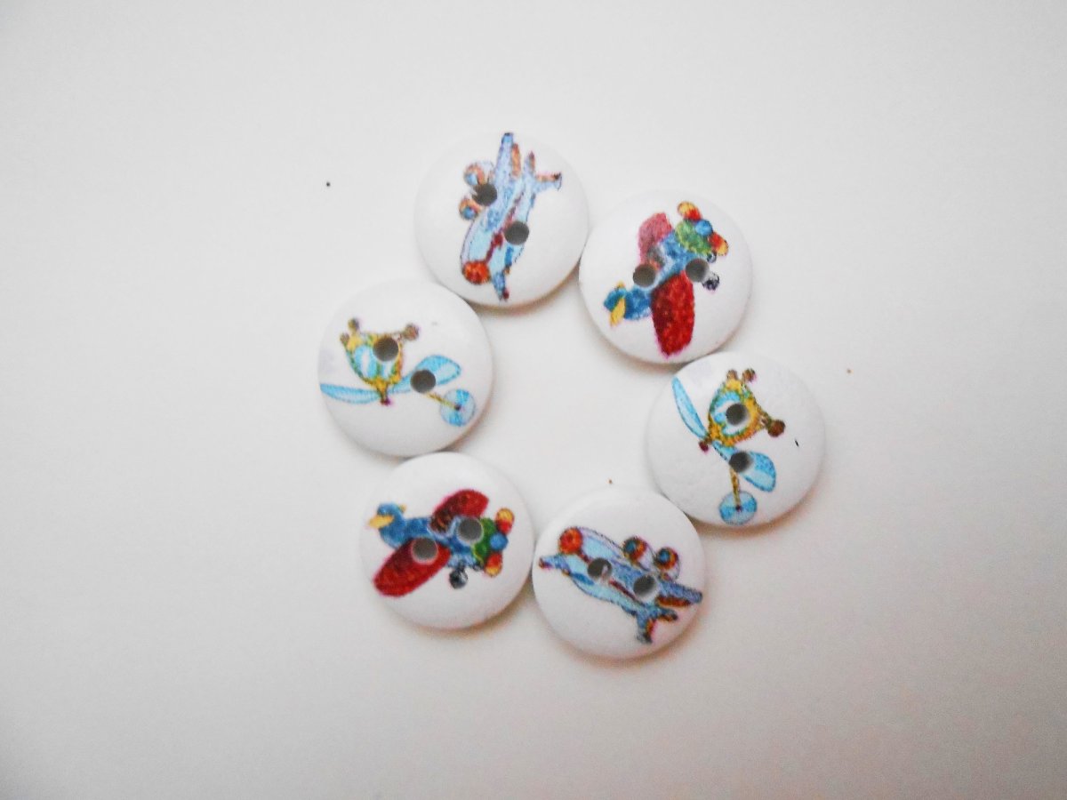 Knoflíky - letadla 6ks