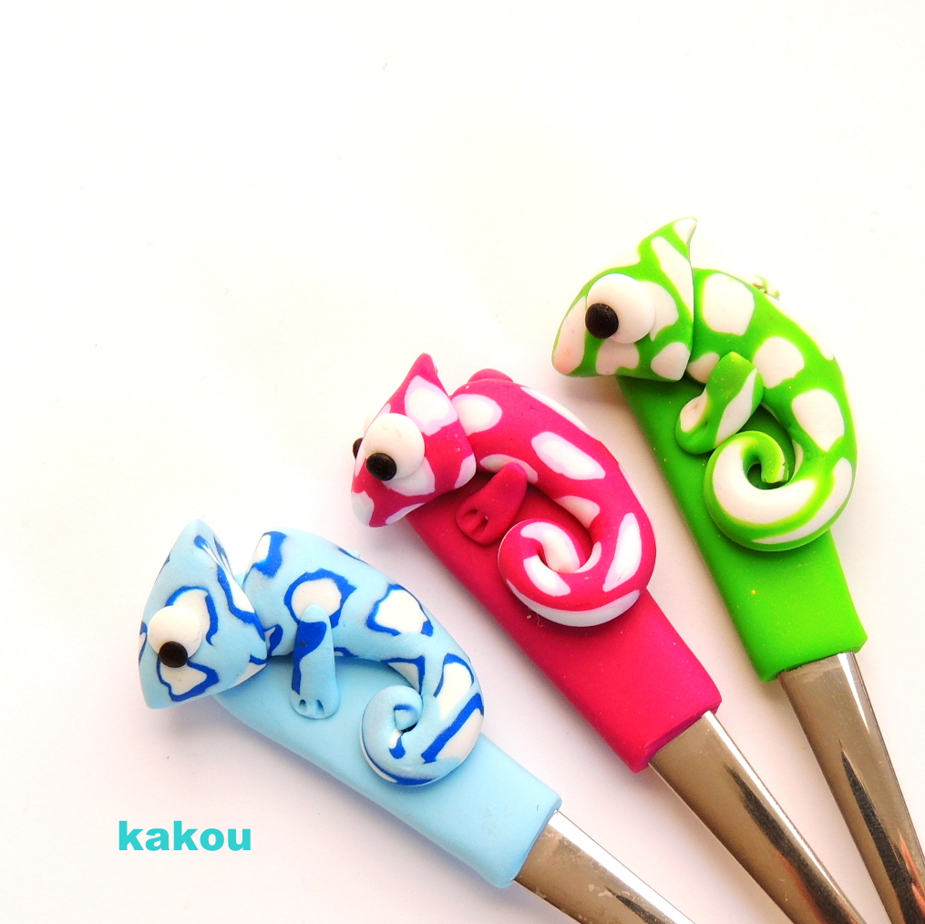 čajová fimo lžička - chamíci na přání