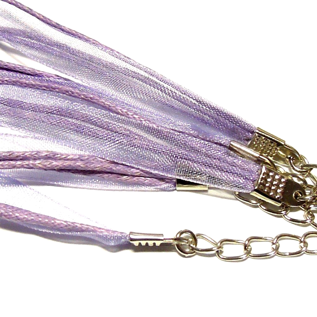 Návleková šňůrka s organzou - levander