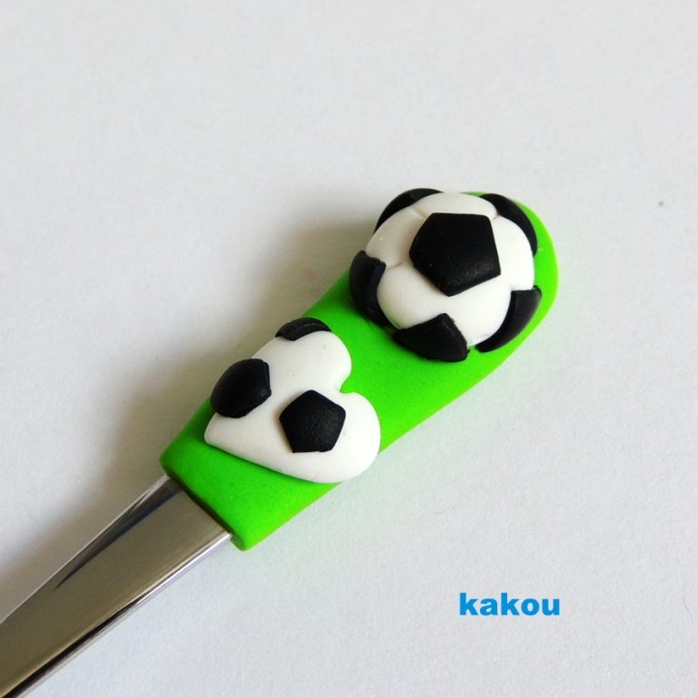 čajová fimo lžička - miluju fotbal