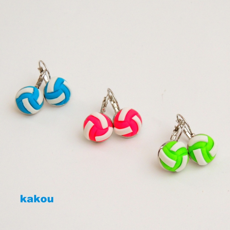 náušnice volejbalové neonové