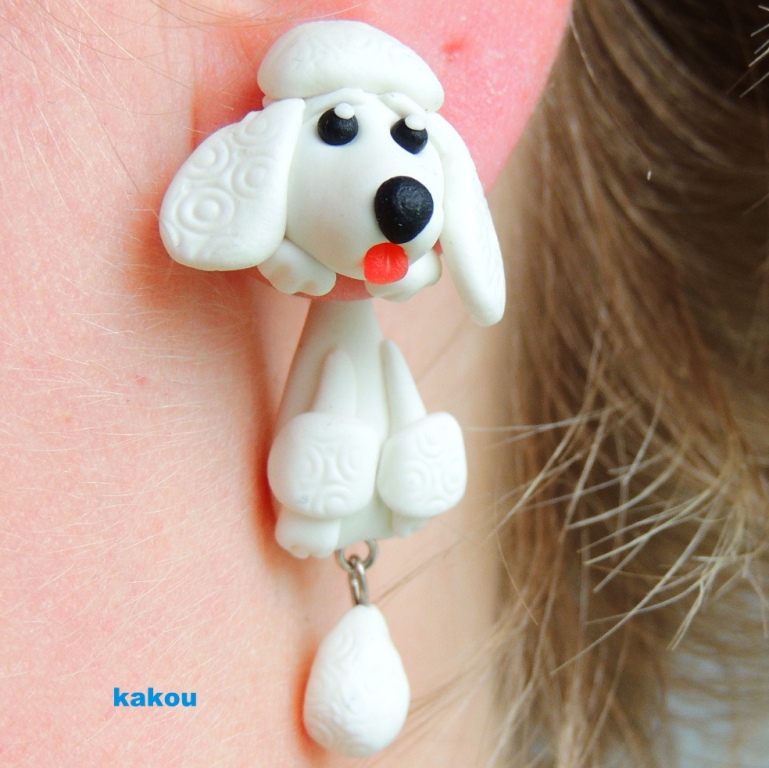 náušnice pudlík - skrz ucho