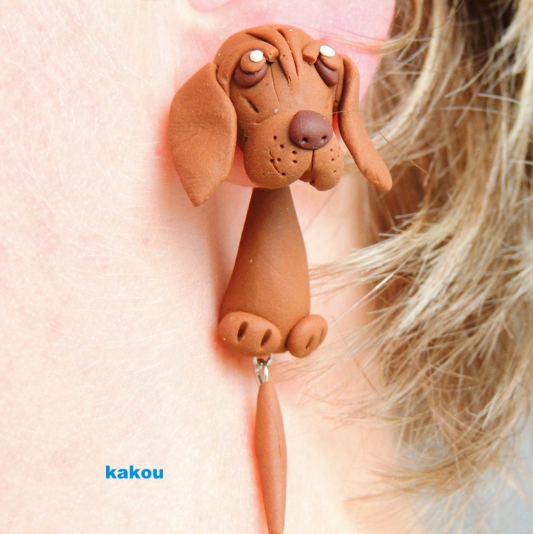 náušnice maďarský ohař krátkosrstý