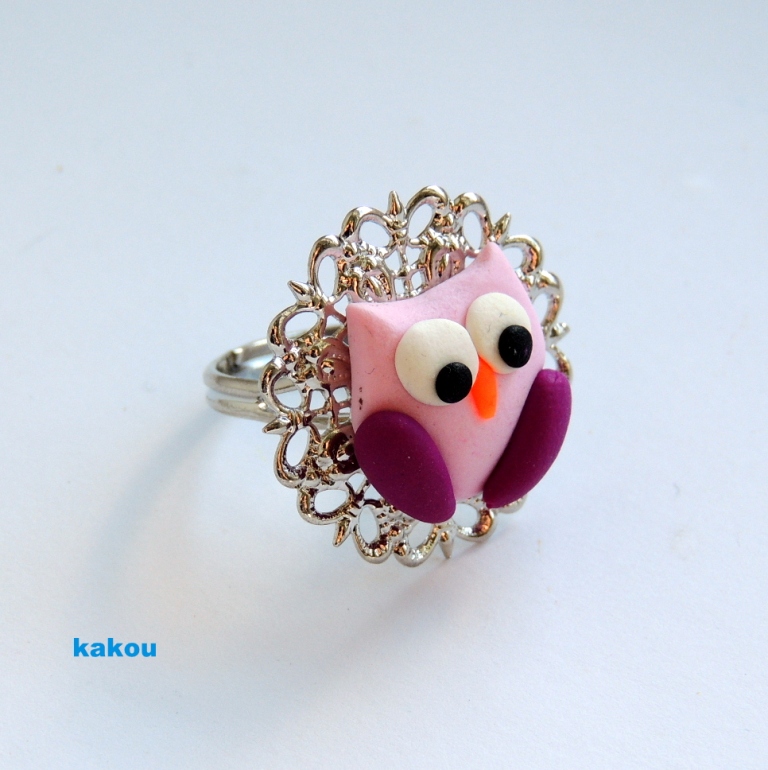 filigránový prsten - sova